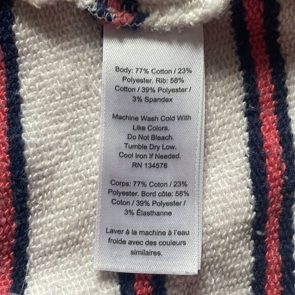 Vineyard Vines White, Navy and Pink Striped Pullover Sweatshirt - Picture 4 of 6